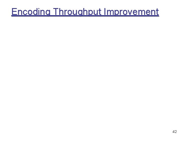 Encoding Throughput Improvement 42 