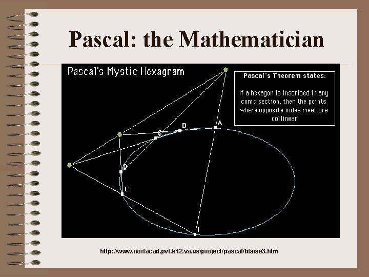 Pascal: the Mathematician http: //www. norfacad. pvt. k 12. va. us/project/pascal/blaise 3. htm 