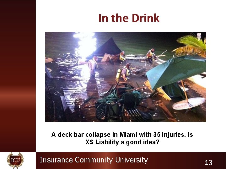 In the Drink A deck bar collapse in Miami with 35 injuries. Is XS