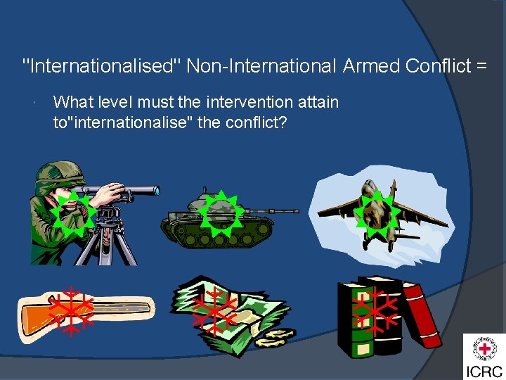 "Internationalised" Non-International Armed Conflict = What level must the intervention attain to"internationalise" the conflict?