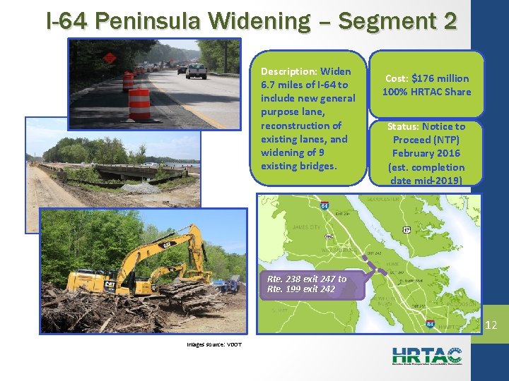 I-64 Peninsula Widening – Segment 2 Description: Widen 6. 7 miles of I-64 to