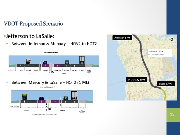 VDOT Proposed Scenario • Jefferson to La. Salle: Jefferson Blvd • Between Jefferson &