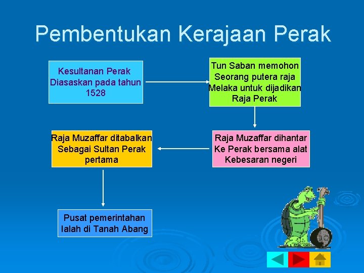 Pembentukan Kerajaan Perak Kesultanan Perak Diasaskan pada tahun 1528 Raja Muzaffar ditabalkan Sebagai Sultan