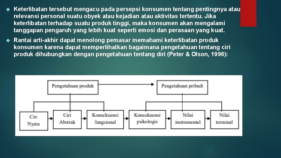  Keterlibatan tersebut mengacu pada persepsi konsumen tentang pentingnya atau relevansi personal suatu obyek