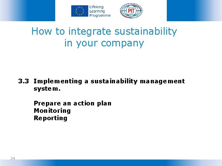 How to integrate sustainability in your company 3. 3 Implementing a sustainability management system.