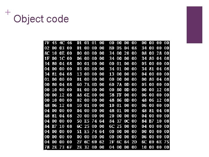 + Object code 