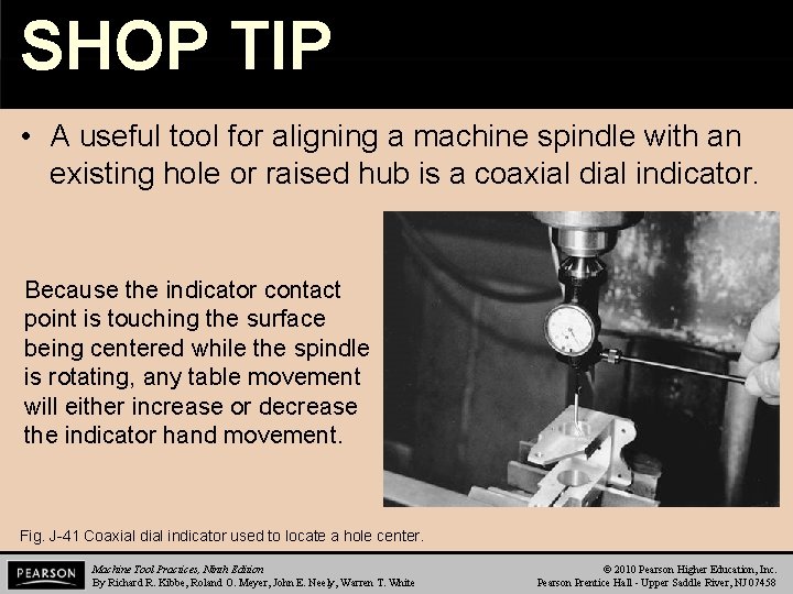 SHOP TIP tab • A useful tool for aligning a machine spindle with an