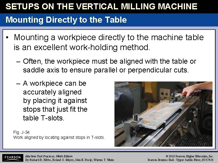 SETUPS ON THE VERTICAL MILLING MACHINE tab Mounting Directly to the Table • Mounting