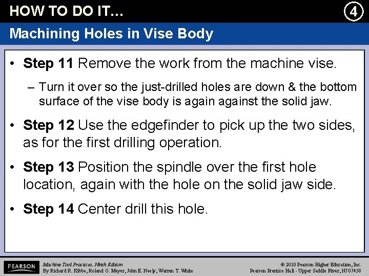 HOW TO DO IT… l 4 Machining Holes in Vise Body • Step 11