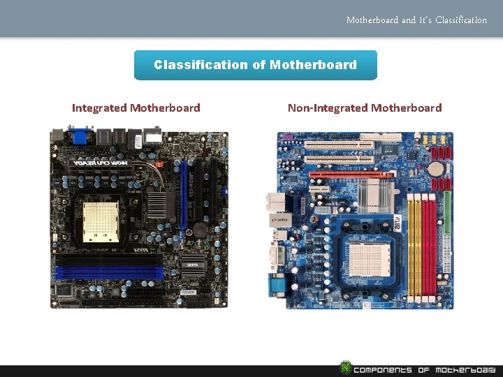 Motherboard and It’s Classification of Motherboard Integrated Motherboard Non-Integrated Motherboard  Motherboard and It’s Classification of Motherboard Integrated Motherboard Non-Integrated Motherboard