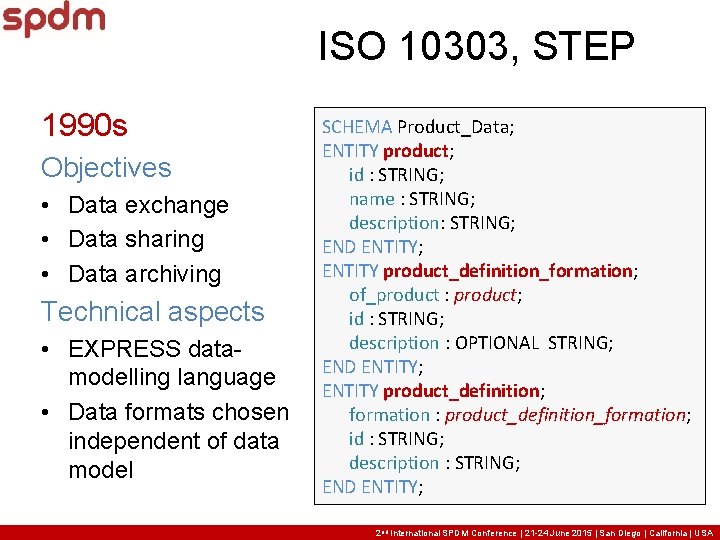 ISO 10303, STEP 1990 s Objectives • Data exchange • Data sharing • Data ISO 10303, STEP 1990 s Objectives • Data exchange • Data sharing • Data