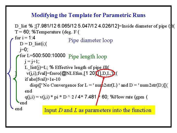 Modifying the Template for Parametric Runs D_list % ; [7. 981/12 6. 065/12 5.
