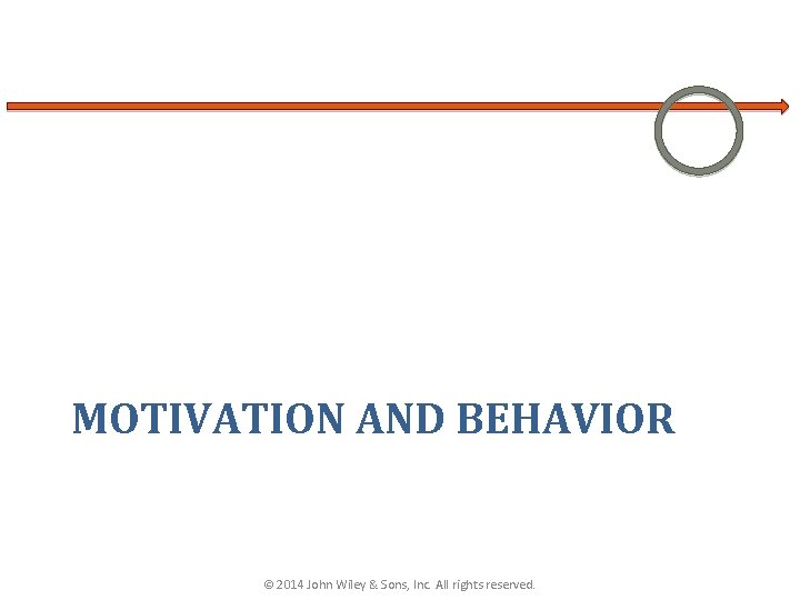 MOTIVATION AND BEHAVIOR © 2014 John Wiley & Sons, Inc. All rights reserved. 