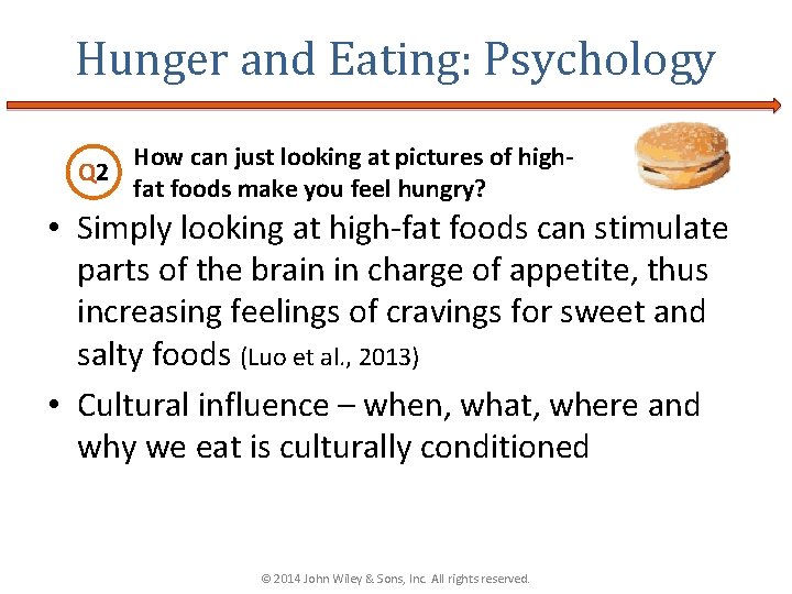 Hunger and Eating: Psychology How can just looking at pictures of high. Q 2