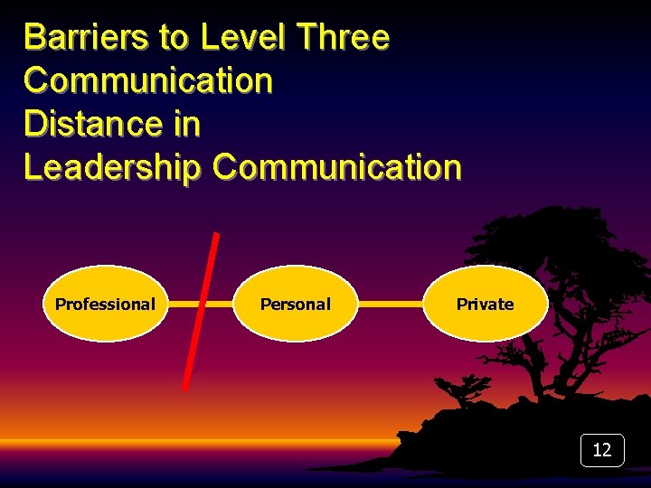 Barriers to Level Three Communication Distance in Leadership Communication Professional Personal Private 12 