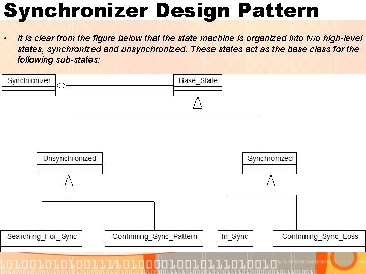 Synchronizer Design Pattern • It is clear from the figure below that the state