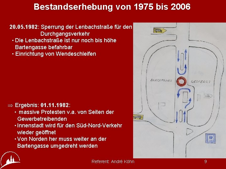 Bestandserhebung von 1975 bis 2006 20. 05. 1982: Sperrung der Lenbachstraße für den Durchgangsverkehr