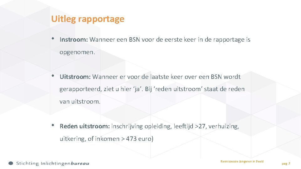 Uitleg rapportage • Instroom: Wanneer een BSN voor de eerste keer in de rapportage