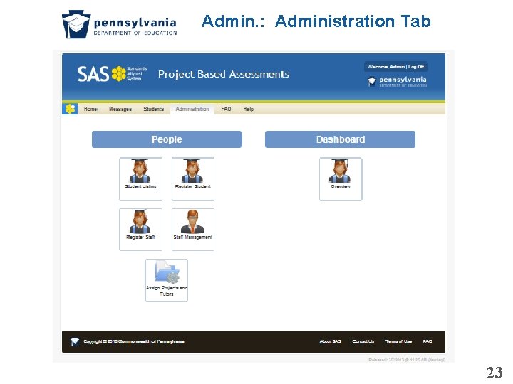 Admin. : Administration Tab 23 