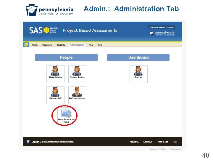 Admin. : Administration Tab 40 