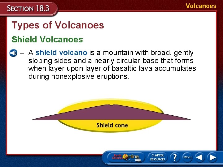 Volcanoes Types of Volcanoes Shield Volcanoes – A shield volcano is a mountain with Volcanoes Types of Volcanoes Shield Volcanoes – A shield volcano is a mountain with
