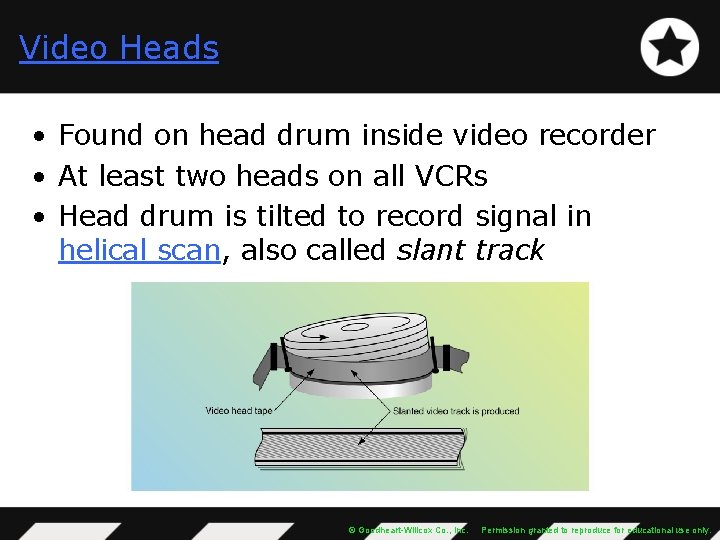 Video Heads • Found on head drum inside video recorder • At least two