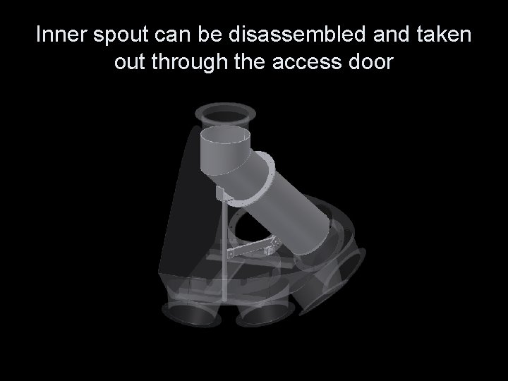 Inner spout can be disassembled and taken out through the access door 