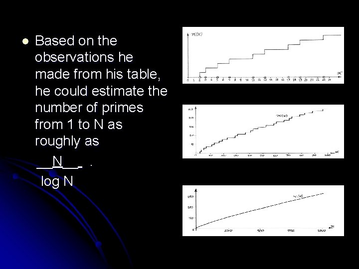 l Based on the observations he made from his table, he could estimate the