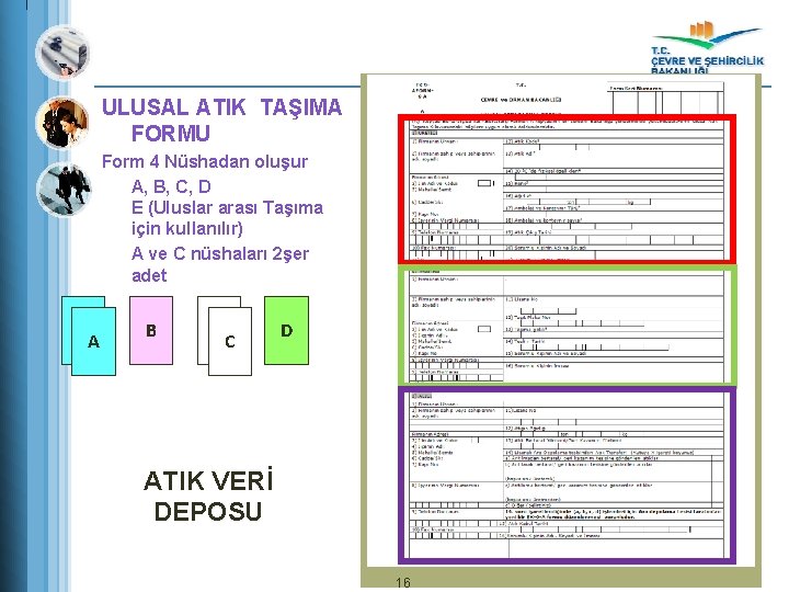 ULUSAL ATIK TAŞIMA FORMU Form 4 Nüshadan oluşur A, B, C, D E (Uluslar