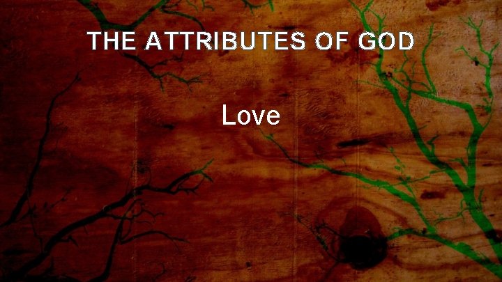 THE ATTRIBUTES OF GOD Love 