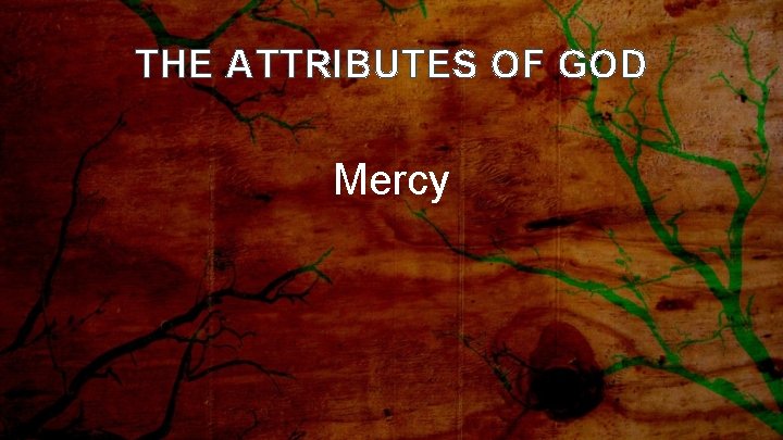 THE ATTRIBUTES OF GOD Mercy 