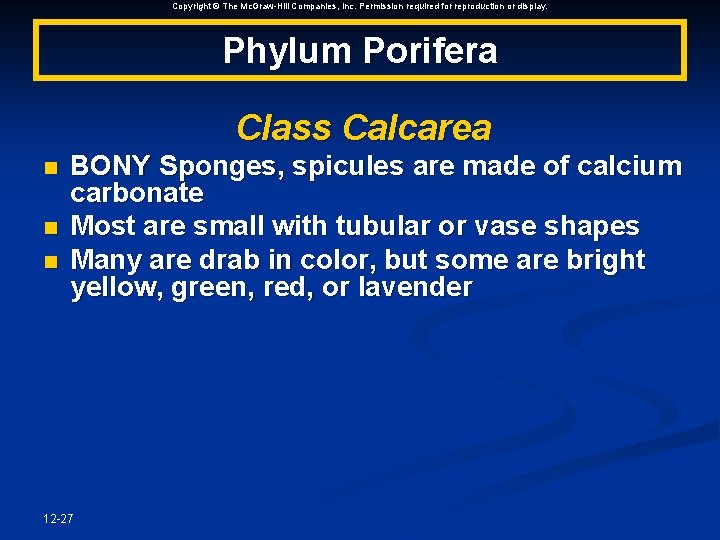 Copyright © The Mc. Graw-Hill Companies, Inc. Permission required for reproduction or display. Phylum