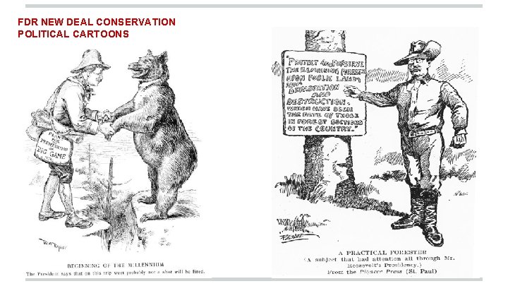 FDR NEW DEAL CONSERVATION POLITICAL CARTOONS 