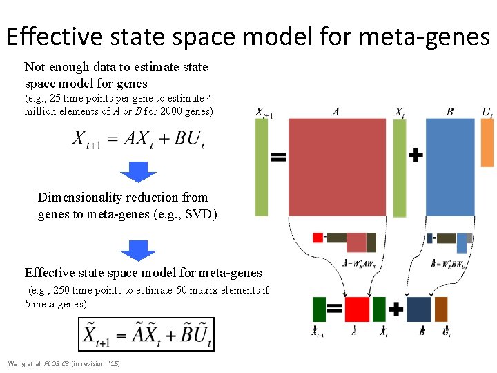 Effective state space model for meta-genes Not enough data to estimate state space model