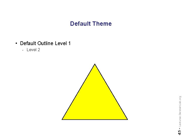 Default Theme • Default Outline Level 1 45 - Lectures. Gerstein. Lab. org -