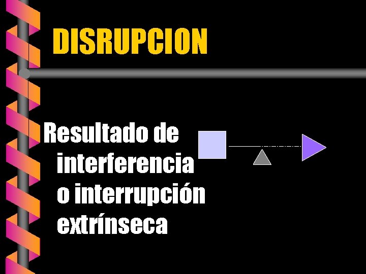 DISRUPCION Resultado de interferencia o interrupción extrínseca 
