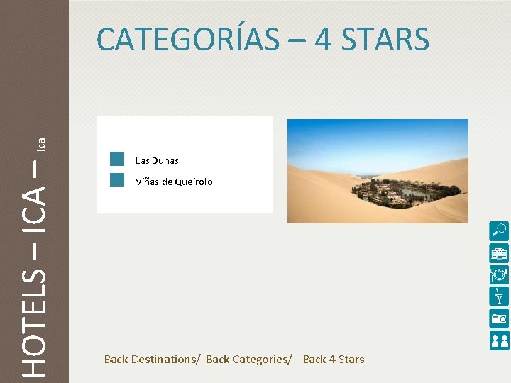 HOTELS – ICA – Ica CATEGORÍAS – 4 STARS Las Dunas Viñas de Queirolo