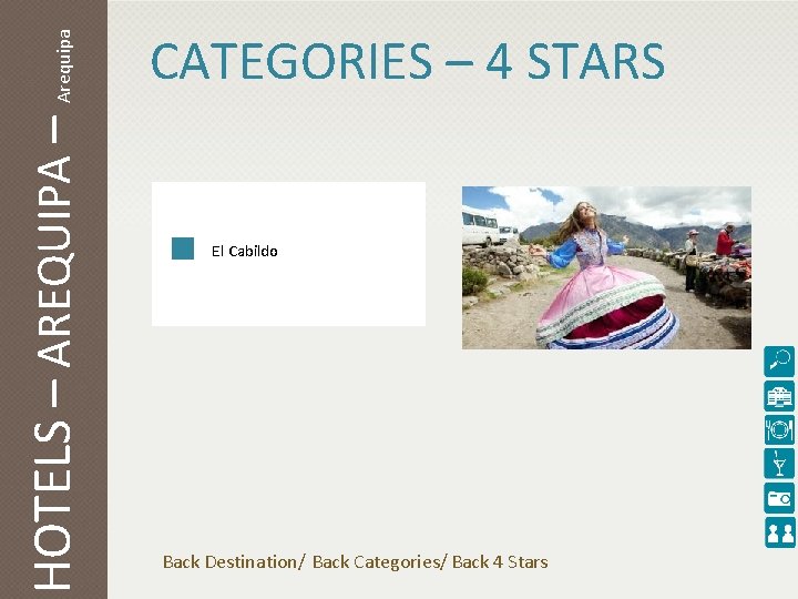 Arequipa HOTELS – AREQUIPA – CATEGORIES – 4 STARS El Cabildo Back Destination/ Back