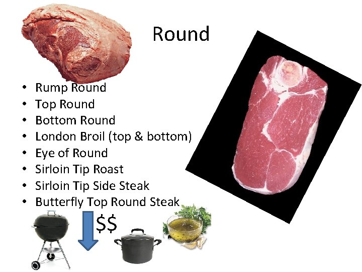 Round • • Rump Round Top Round Bottom Round London Broil (top & bottom)