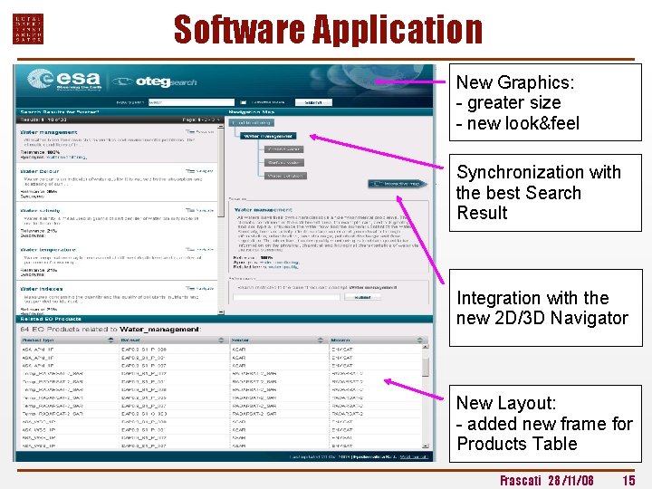 Software Application New Graphics: - greater size - new look&feel Synchronization with the best