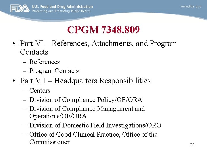 CPGM 7348. 809 • Part VI – References, Attachments, and Program Contacts – References