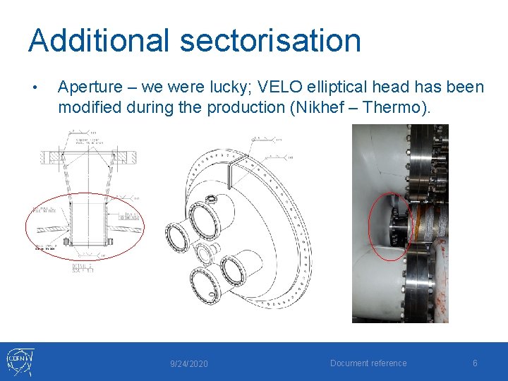 Additional sectorisation • Aperture – we were lucky; VELO elliptical head has been modified