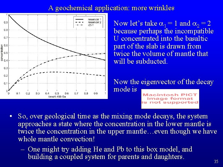 A geochemical application: more wrinkles Now let’s take a 1 = 1 and a