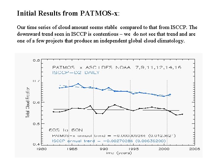 Initial Results from PATMOS-x: Our time series of cloud amount seems stable compared to