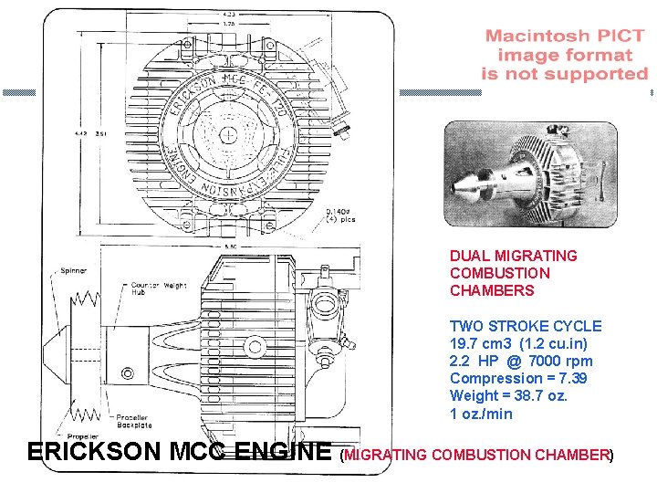 DUAL MIGRATING COMBUSTION CHAMBERS TWO STROKE CYCLE 19. 7 cm 3 (1. 2 cu.