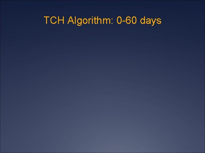 TCH Algorithm: 0 -60 days 