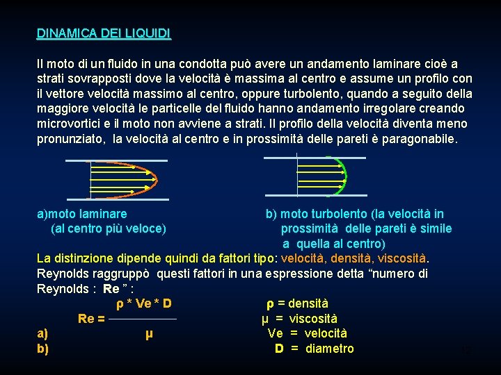 DINAMICA DEI LIQUIDI Il moto di un fluido in una condotta può avere un