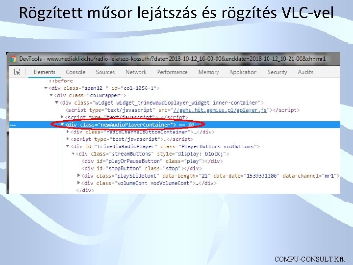 Rögzített műsor lejátszás és rögzítés VLC-vel COMPU-CONSULT Kft. 