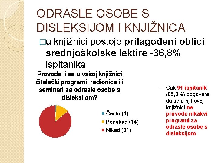 ODRASLE OSOBE S DISLEKSIJOM I KNJIŽNICA �u knjižnici postoje prilagođeni oblici srednjoškolske lektire -36,