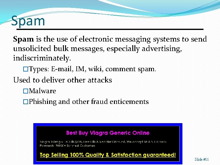 Spam is the use of electronic messaging systems to send unsolicited bulk messages, especially